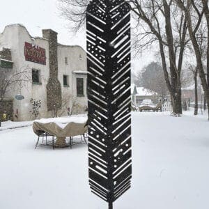 Feather Series Steel Sculpture placed on the road