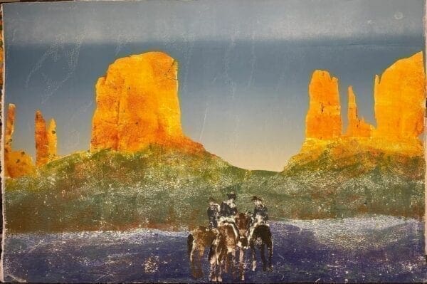 Riders at Sunset Monotype