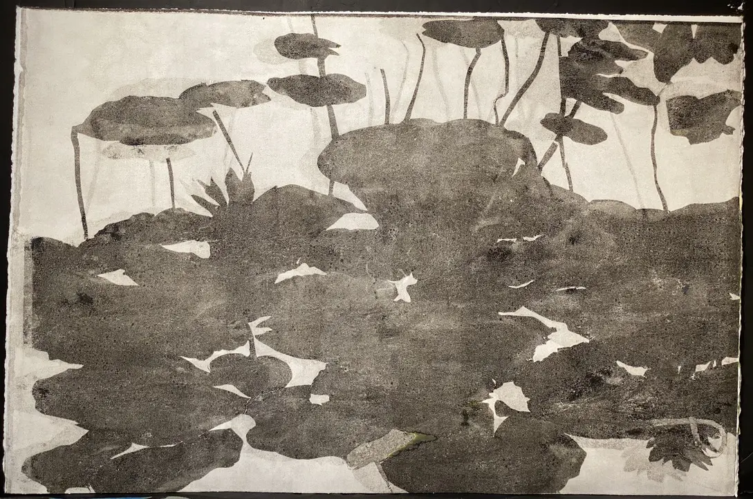 Lily pads monotype