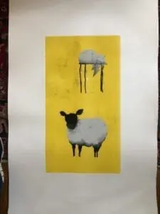 Rainy Day Sheep Monotype