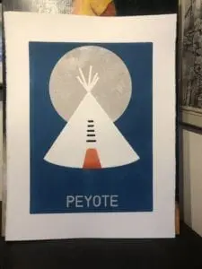 Peyote Full Moon Monotype