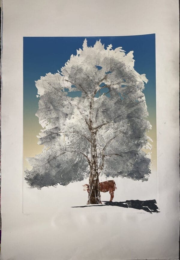 Icy Tree and Calf Monotype