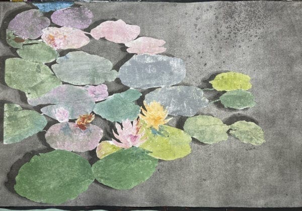Lily Pads with Shadows Monotype