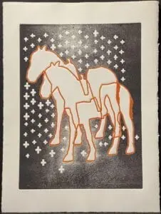 Two or Three Horses Monotype