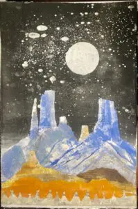 Blue Mesa Full Moon Monotype available for sale