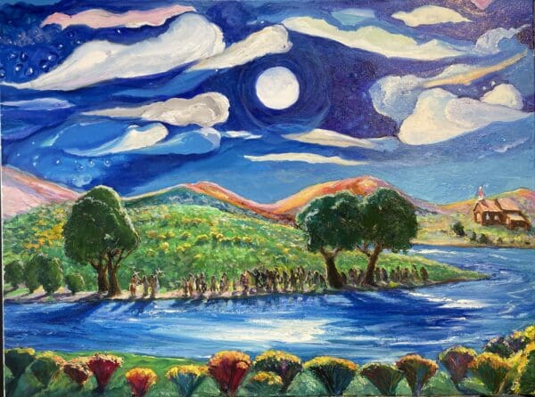 Penitentes By The River     Oil    30x40"