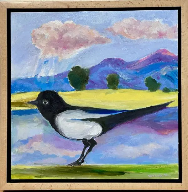 "Magpie"    Oil    12x12" Framed