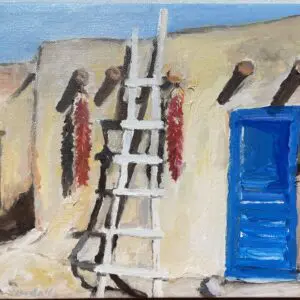 The Blue Door  Oil     9x12"