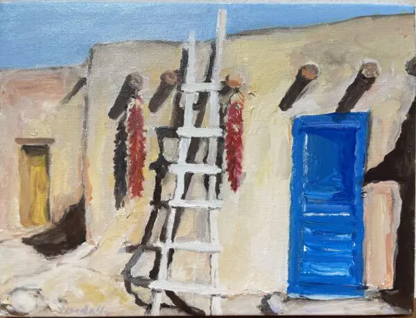 The Blue Door  Oil     9x12"