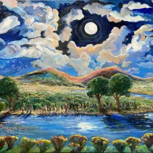 Penitentes By the River   Oil    30x40"